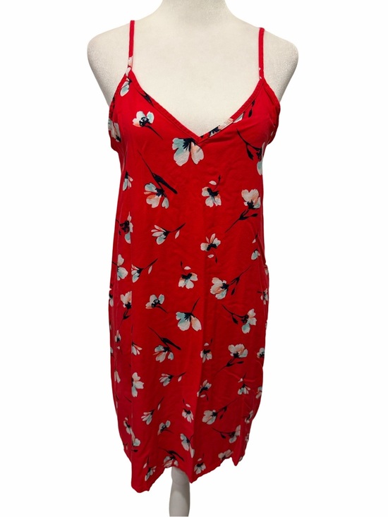 SO Dresses & Skirts - SO Red Floral Lightweight Slip Dress. Sleeveless, Adjustable Straps. Size L.